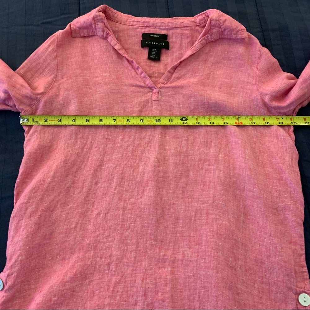 Tahari 100% Linen Top Size Medium - Picture 4 of 8